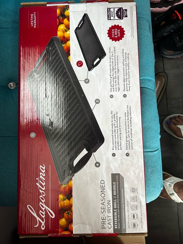 Lagostina Pre-Seasoned Cast Iron Reversible Grill - photo 3