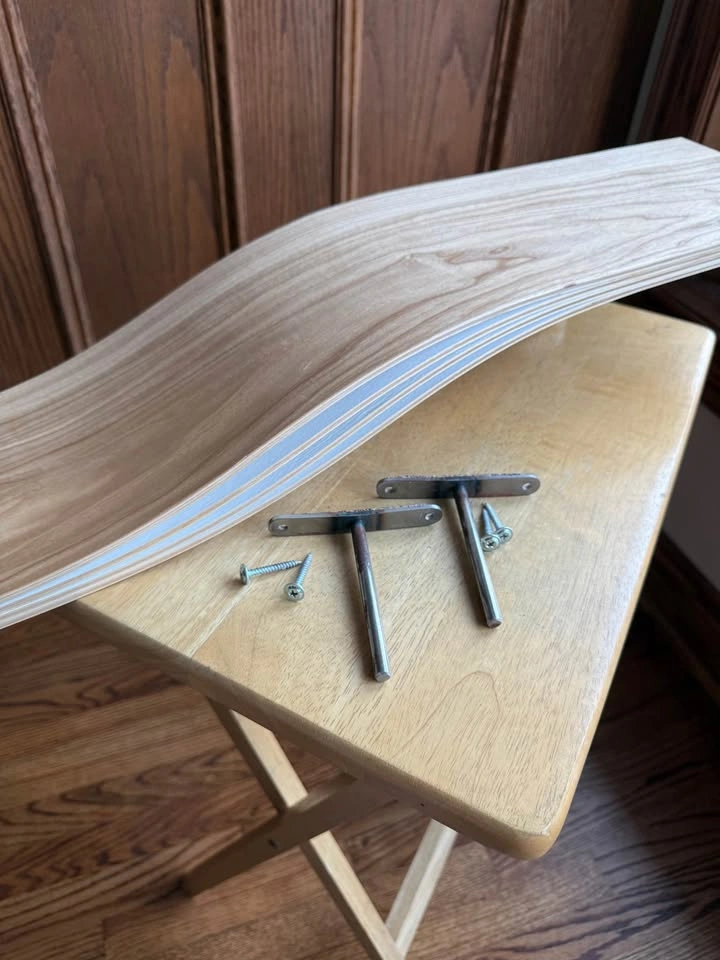 Floating Wave Shelf, Wood Wall Shelf Curved - photo 4