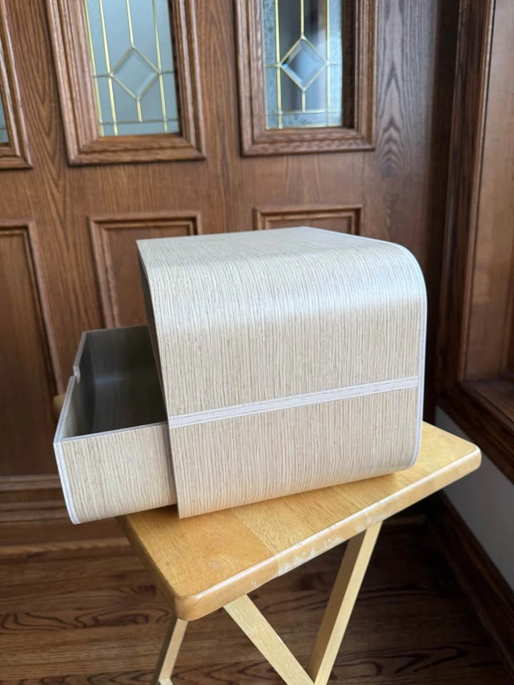 Floating Nightstand with Drawer, Minimalist Wall Mounted Oak - photo 4