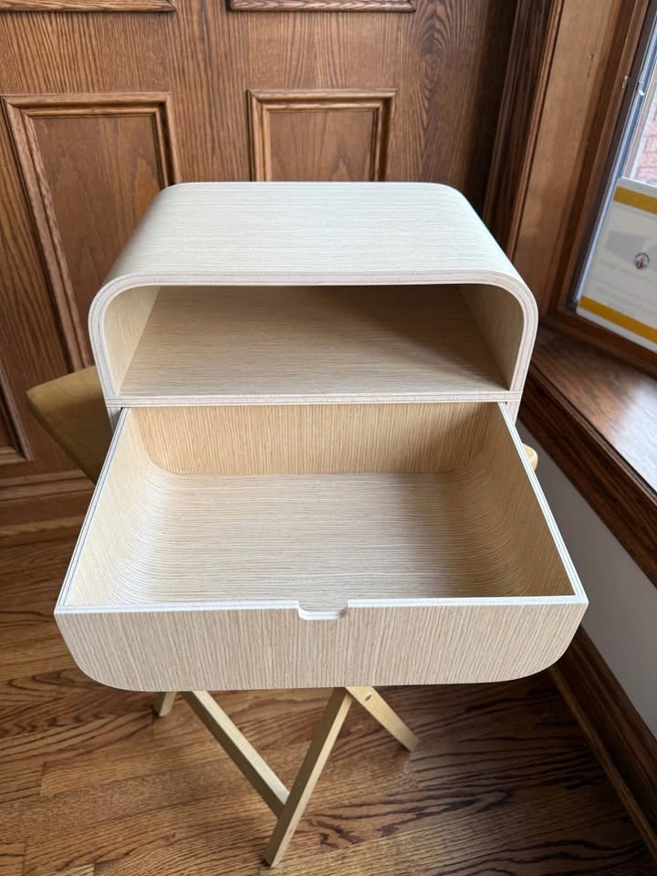 Floating Nightstand with Drawer, Minimalist Wall Mounted Oak - photo 5