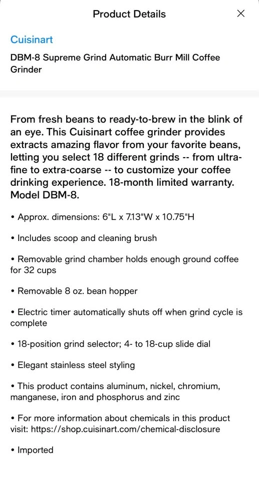 Cuisinart coffee grinder - photo 4