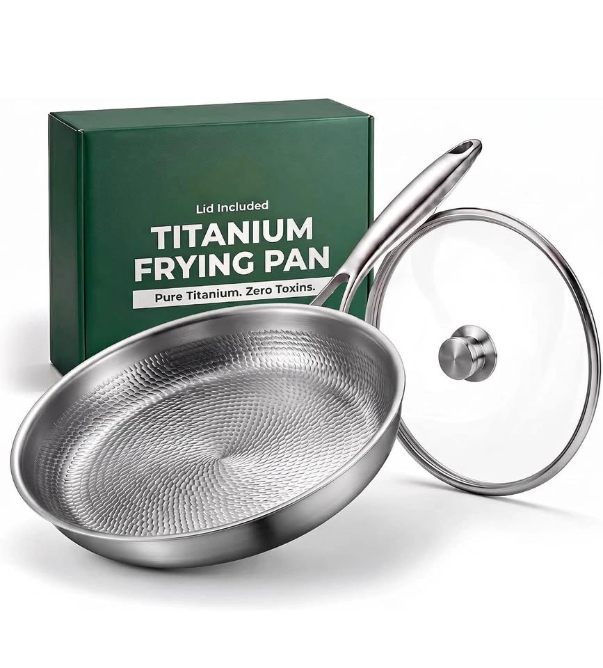 12-Inch Titanium-Surface Frying Pan with Glass Lid