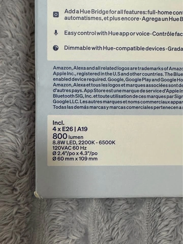 Philips Hue Essential Smart Color Bulbs 4-Pack — E26 A19 — Seale - photo 4