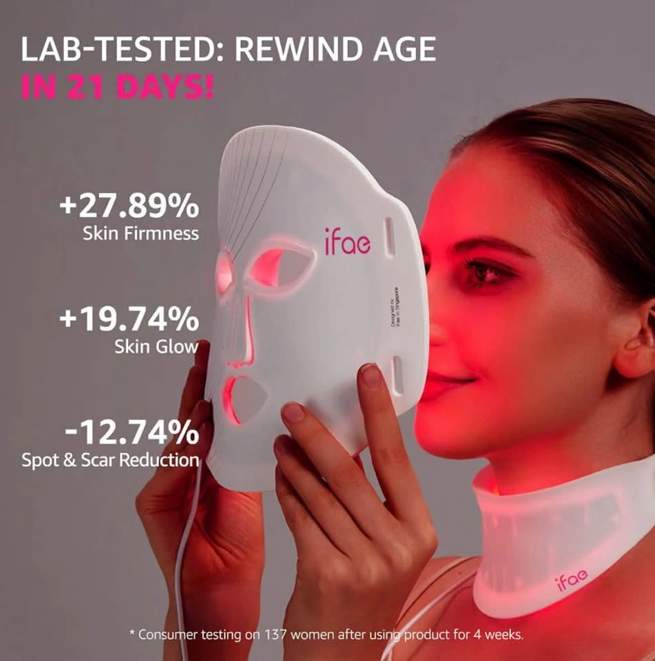ifae Red Light Face & Neck Mask Set — 7-in-1 — Factory Sealed - photo 2