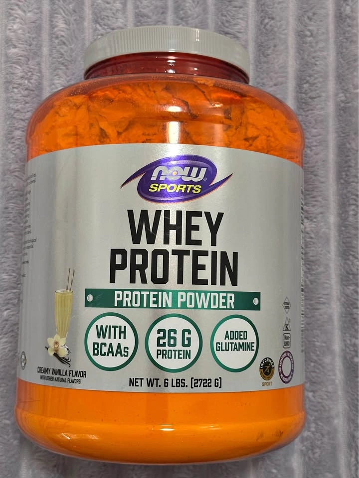 NOW Sports Whey Protein Powder — Creamy Vanilla — 6 lb — Sealed