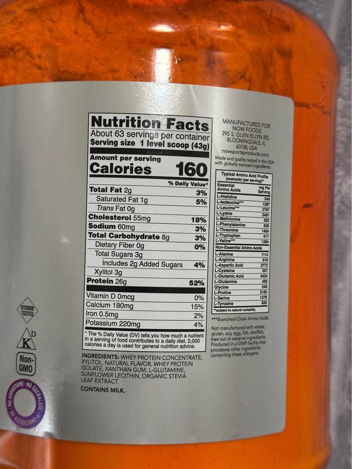 NOW Sports Whey Protein Powder — Creamy Vanilla — 6 lb — Sealed - photo 4