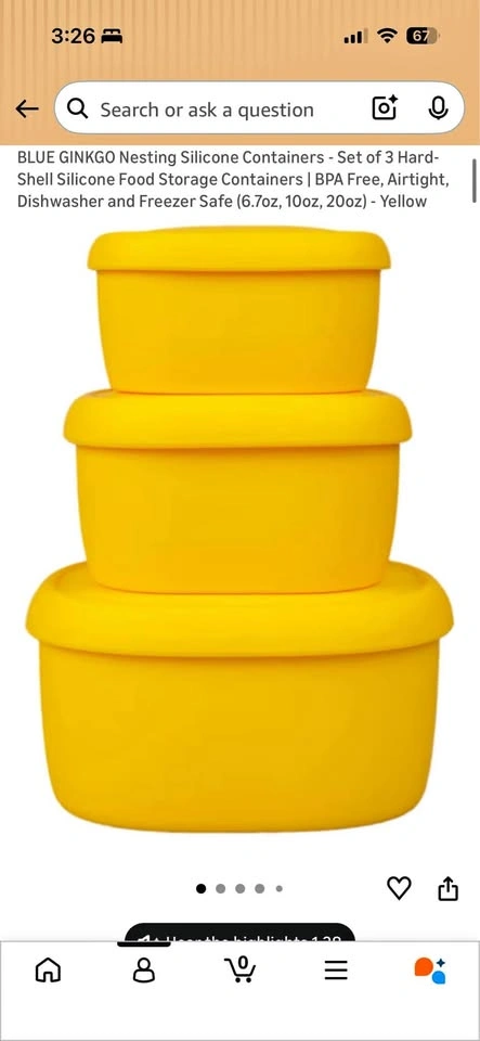 [NEW] Silicon food container x 3
