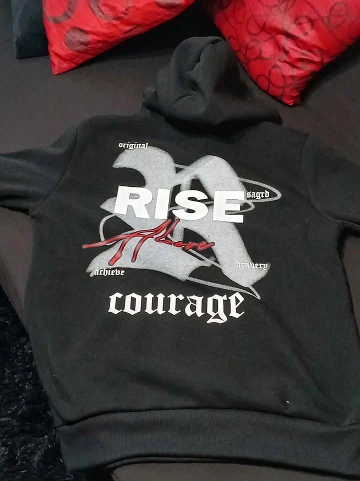 RISE Black Hoodie with inspirational message - photo 4
