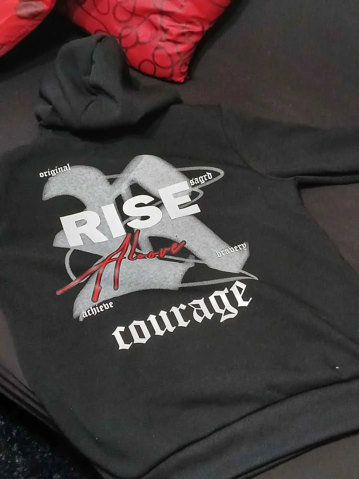 RISE Black Hoodie with inspirational message - photo 5