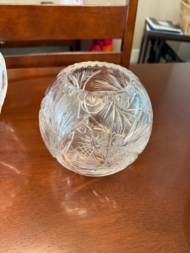 Cut Glass Rose Bowl Vase