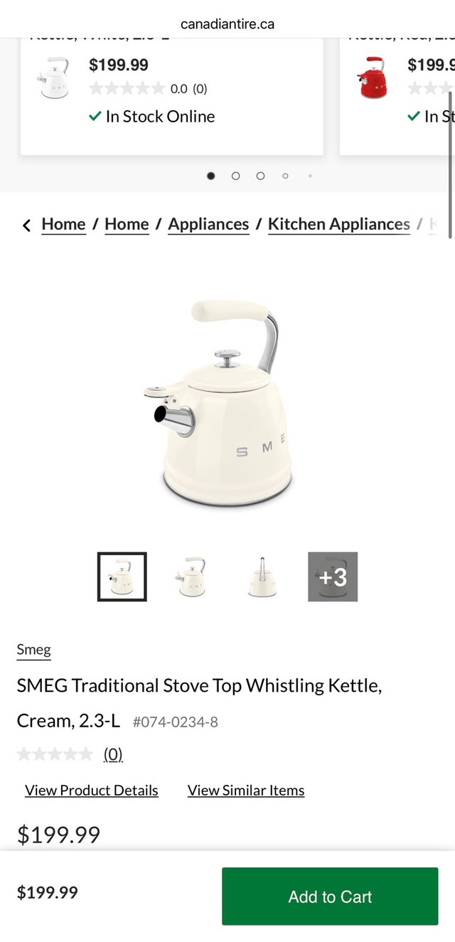 Smeg Traditional Stove Top Whistling Kettle