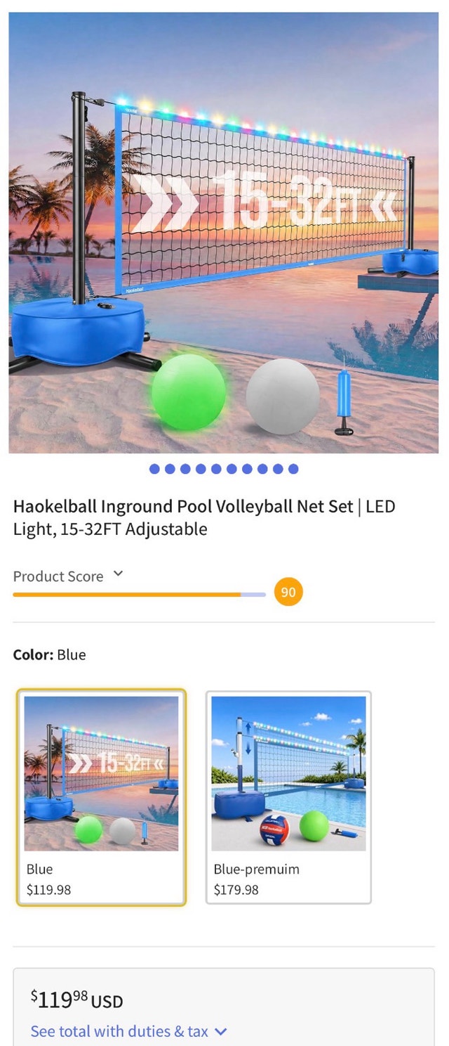 Haokelball Poolside Volleyball Net