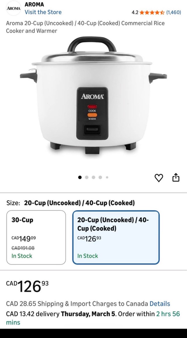 Aroma Commercial Rice Cooker - photo 2