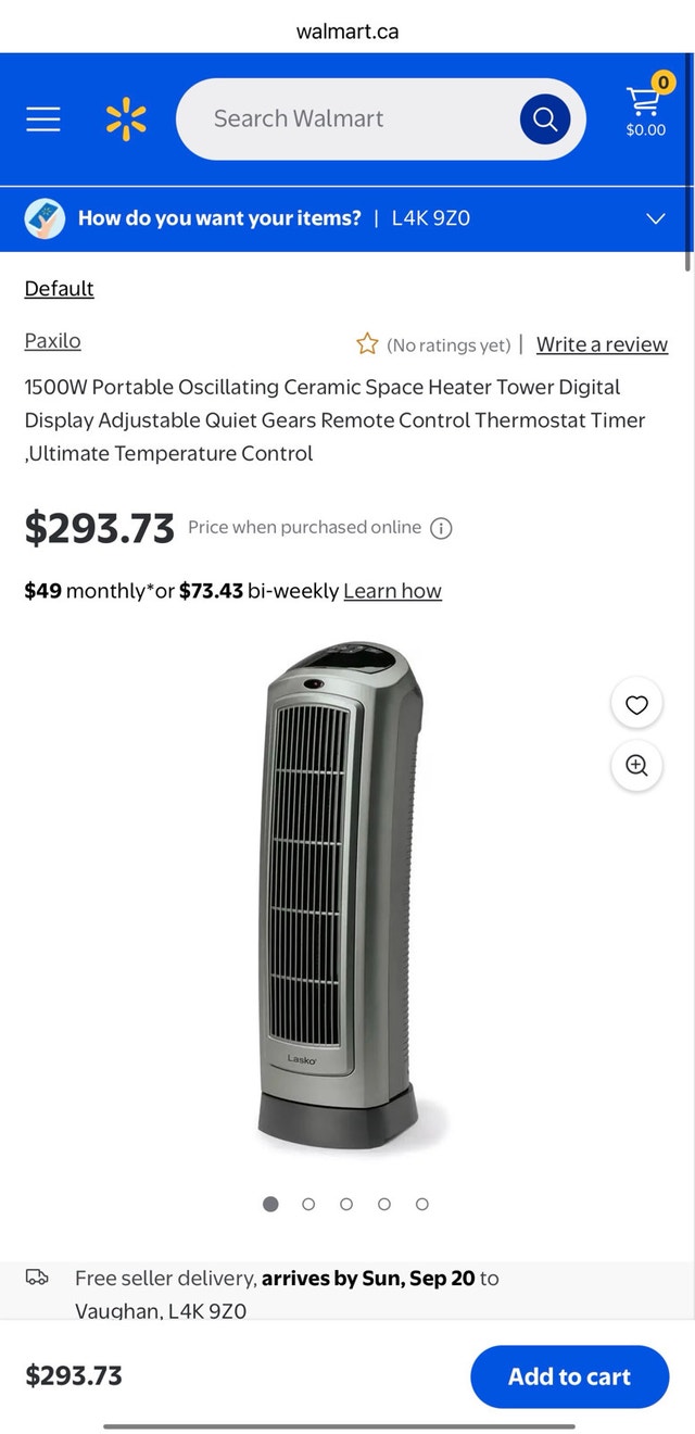 Lasko Ceramic Tower Heater