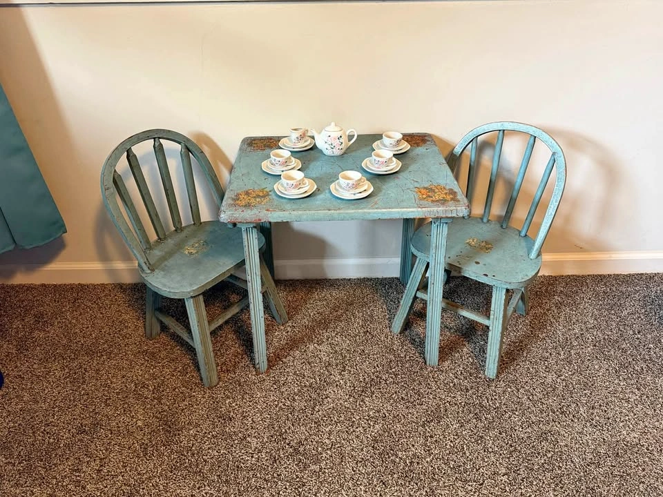 Antique Childrens Table and Chairs Set