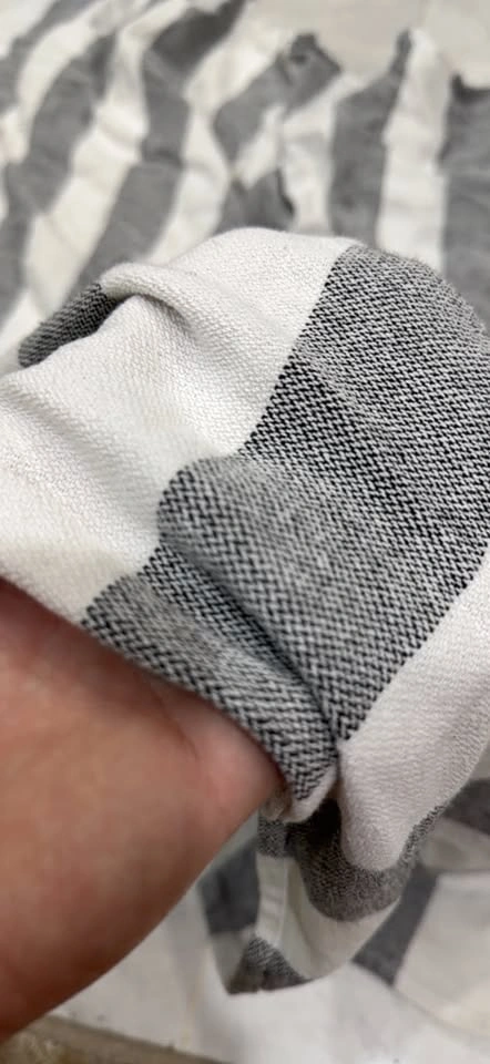 Gray and White Striped Blanket - photo 2
