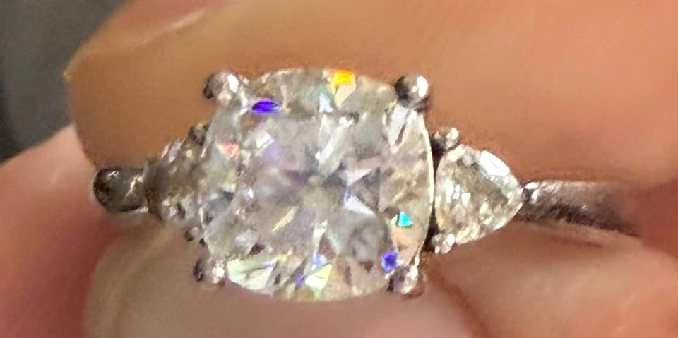 Just Right - 2ct Sterling Silver Moissanite Engagement Ring - photo 2