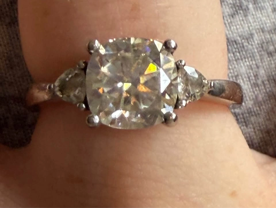 Just Right - 2ct Sterling Silver Moissanite Engagement Ring - photo 3