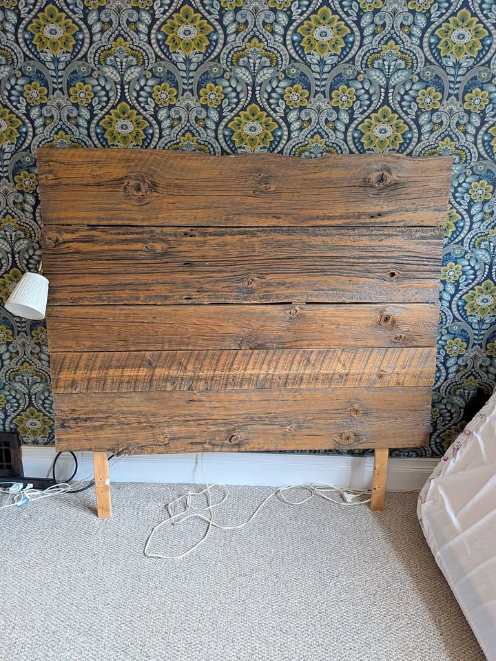 Handmade Reclaimed Wood Queen/Double Headboard – Rustic Solid Wo