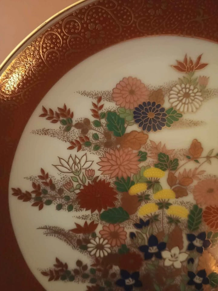 Vintage 1970s Japanese Satsuma Moriage Plate - photo 3