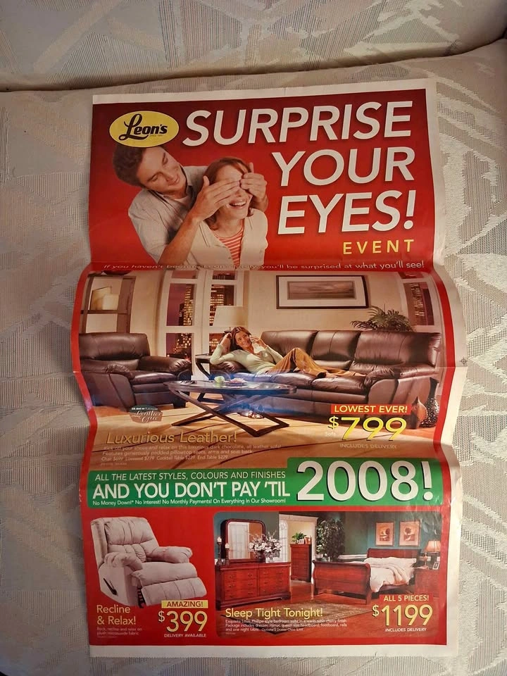 Collectible 2007 Leon's Furniture Print Ad Flyer
