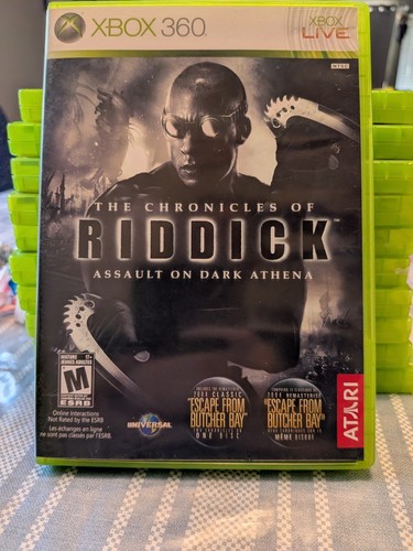 Chronicles of Riddick Assault on Dark Athena Xbox 360 CASE & MAN