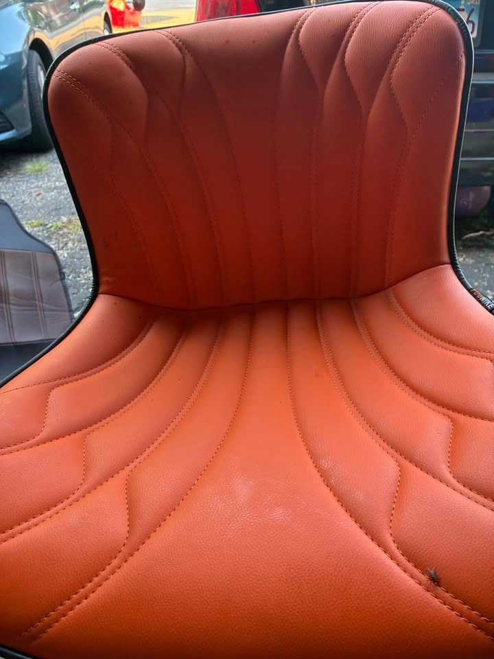 Younike Orange faux leather bar stool - photo 2