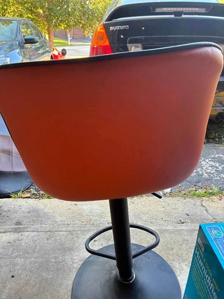 Younike Orange faux leather bar stool - photo 5