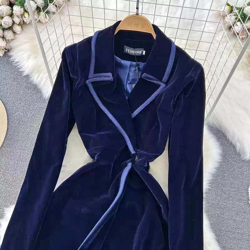 Blue Trench Coat Jacket Dress