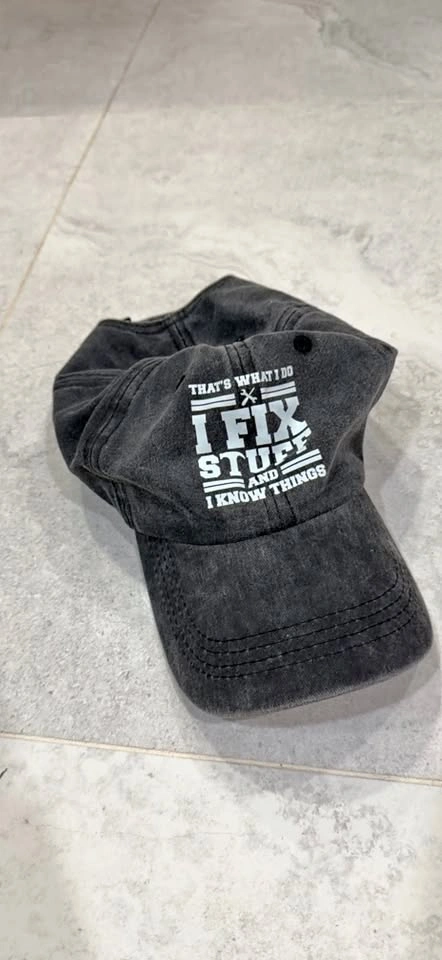 Dark Gray 'I Fix Stuff' Baseball Cap