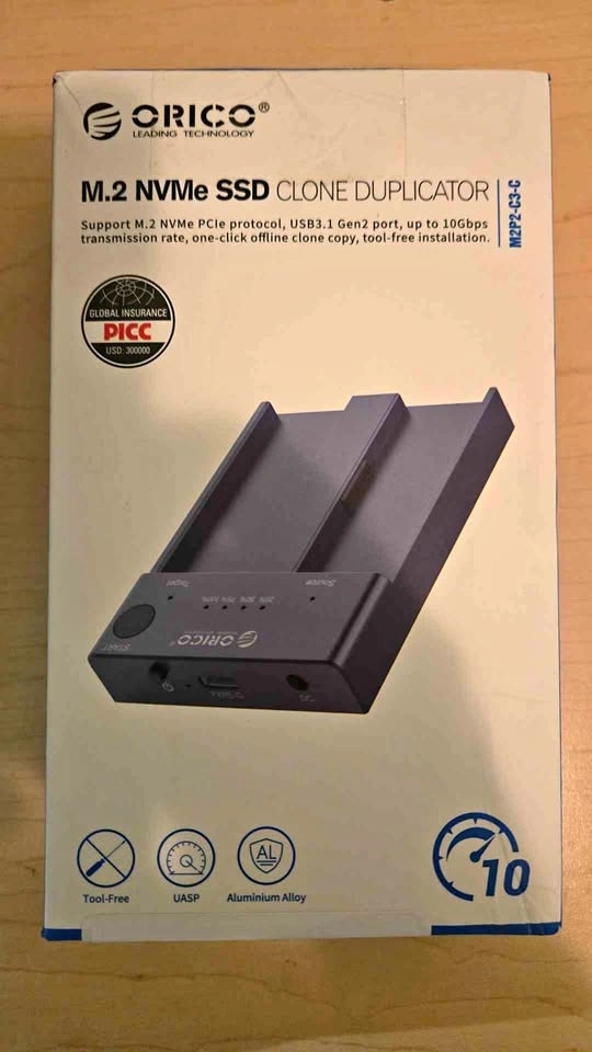 ORICO Dual-Bay M.2 NVMe SSD Dock & Offline Cloner