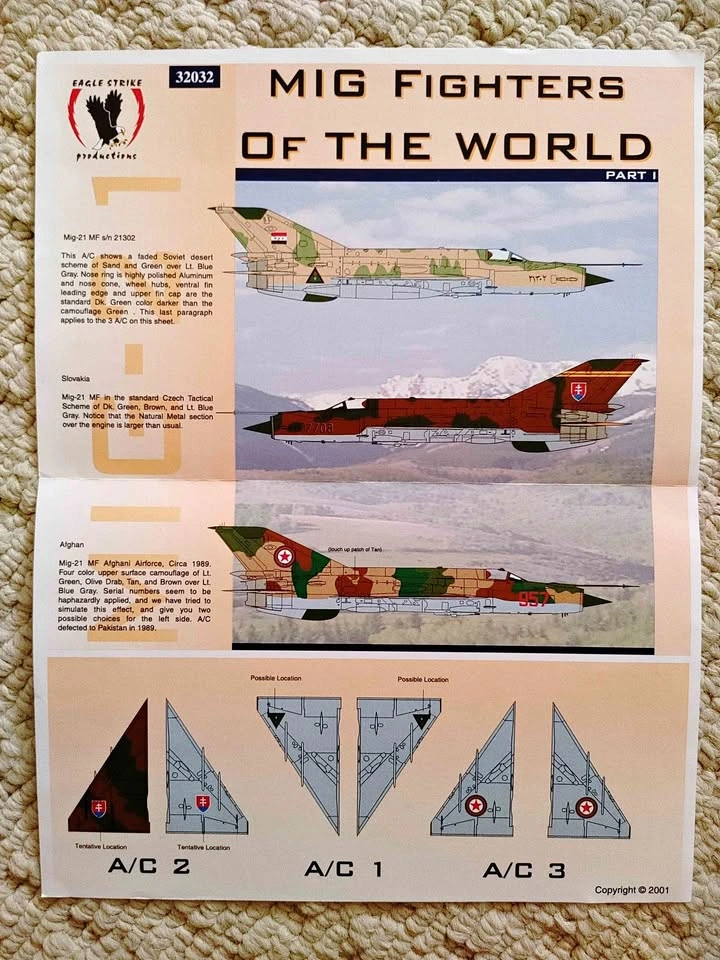 Eagle Strike Productions MIG Fighters of the World Part I Decals