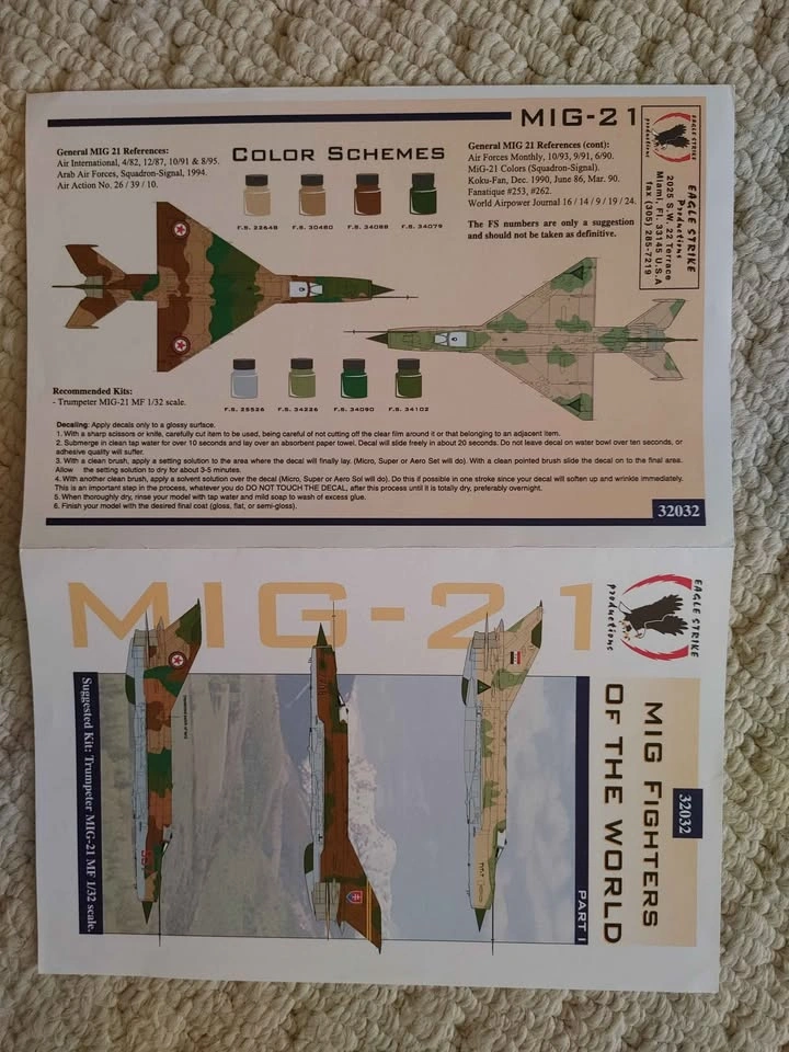Eagle Strike Productions MIG Fighters of the World Part I Decals - photo 2
