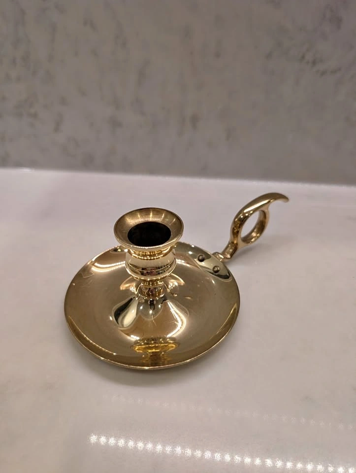 Vintage Solid Brass Chamberstick Candle Holder