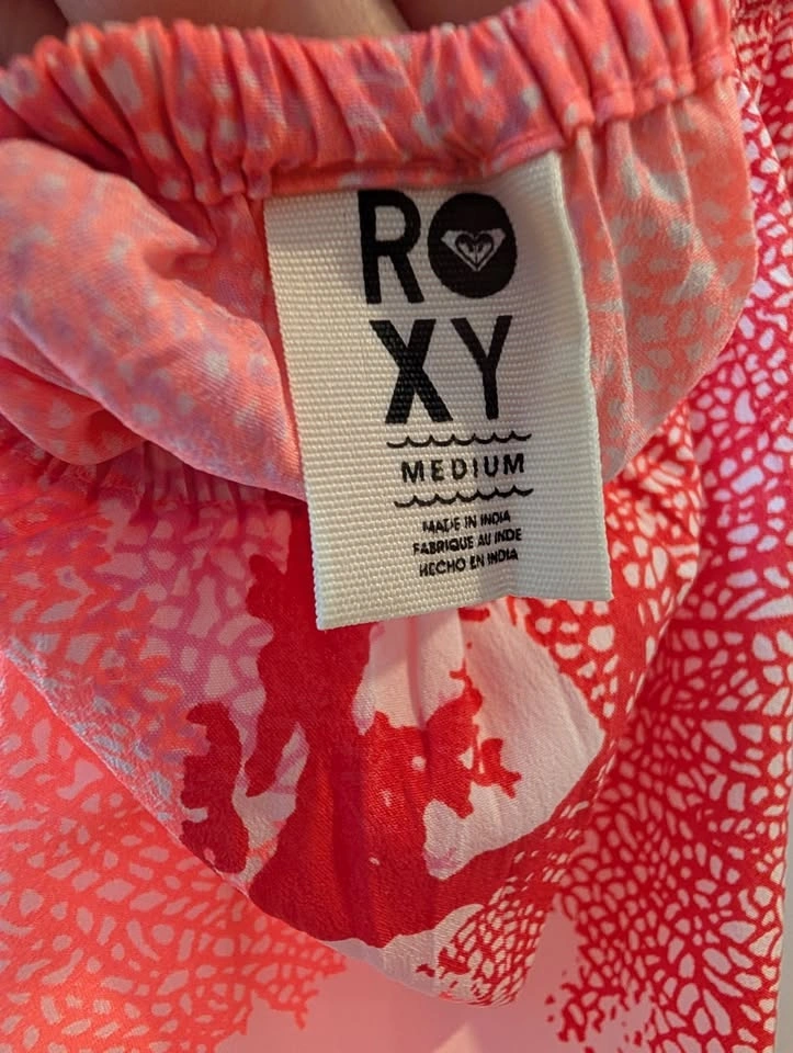 ROXY Pink Coral Reef Cutout High Low Mini Dress Coverup M - photo 3
