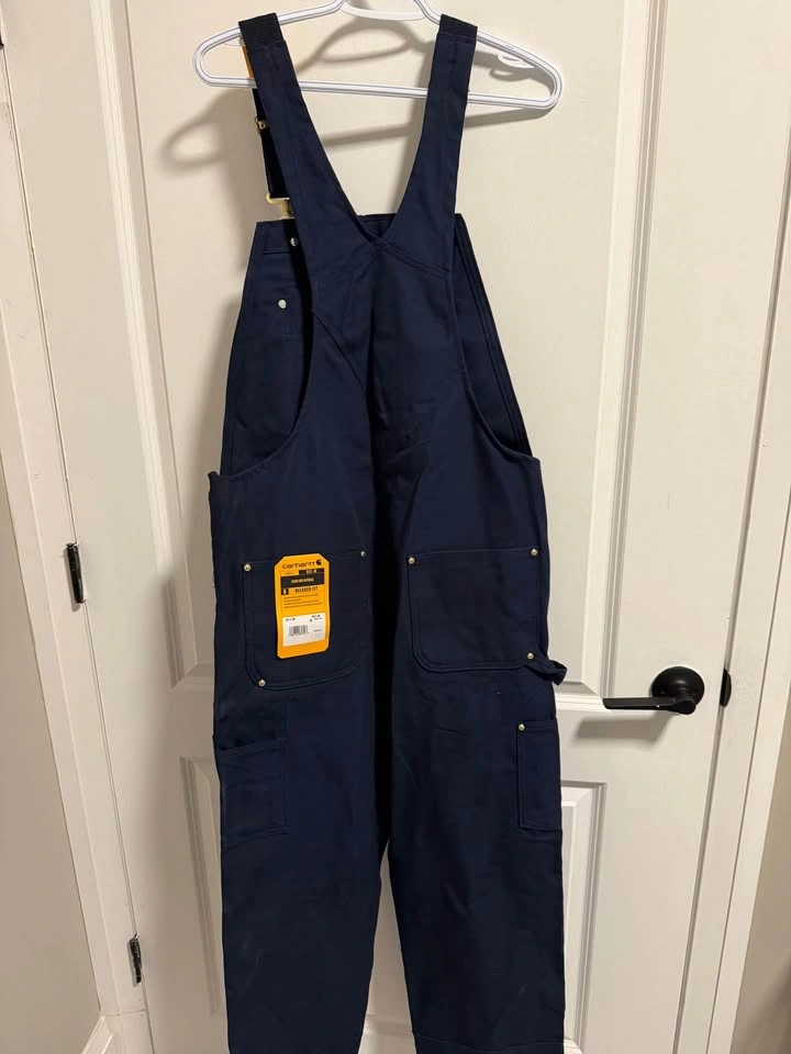 Carhartt mens Relaxed Fit Duck Bib Overalls 34x28 - photo 2