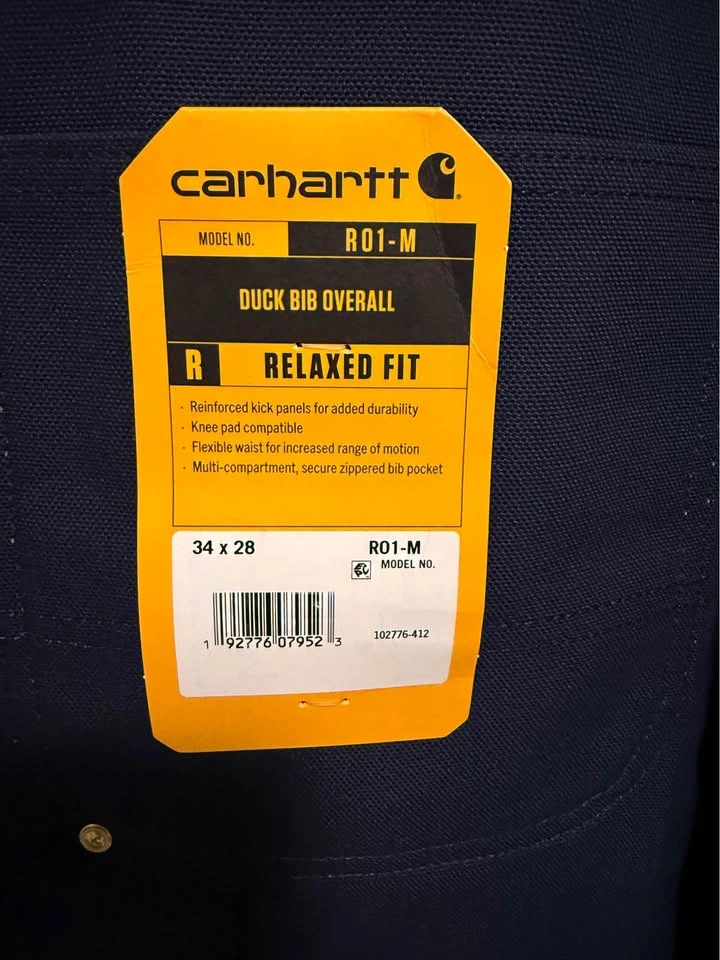 Carhartt mens Relaxed Fit Duck Bib Overalls 34x28 - photo 3