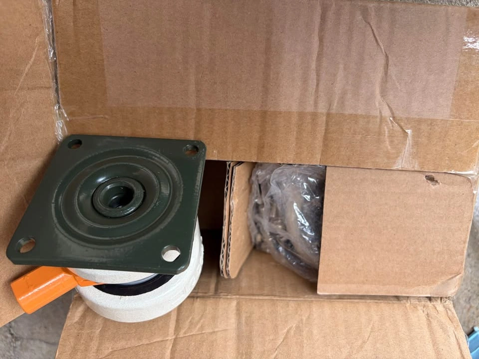 4-Pcs Leveling Machine Casters with Nylon Wheel and Rubber Foot - photo 3