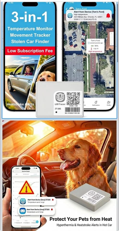 Car/RV Cabin Temperature Monitor w/GPS Tracking & Motion Alerts