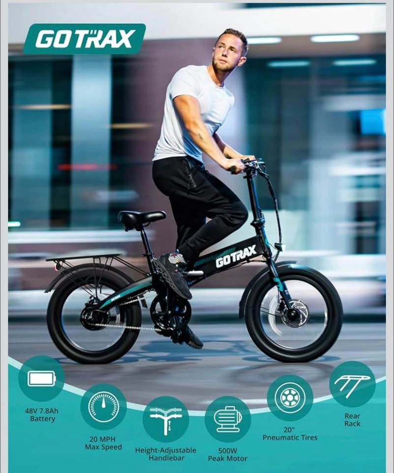 New Gotrax 20" Folding Electric Bike 48V 40Miles 20Mph - photo 2
