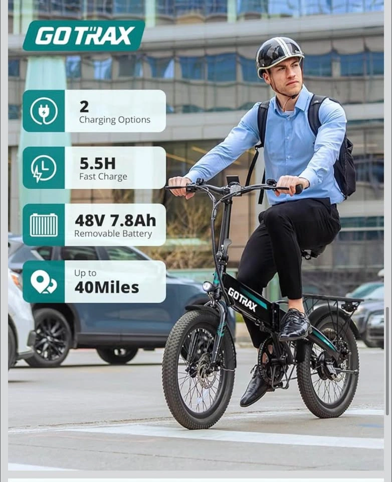 New Gotrax 20" Folding Electric Bike 48V 40Miles 20Mph - photo 3