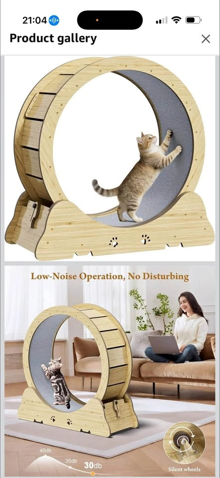 Cat Exercise Wheel, Quiet 34" Cat Treadmill