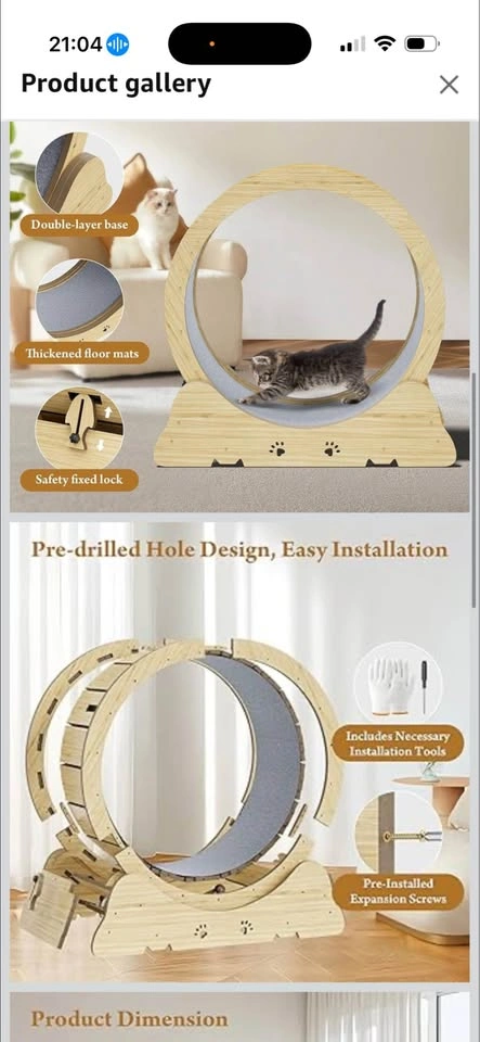 Cat Exercise Wheel, Quiet 34" Cat Treadmill - photo 2