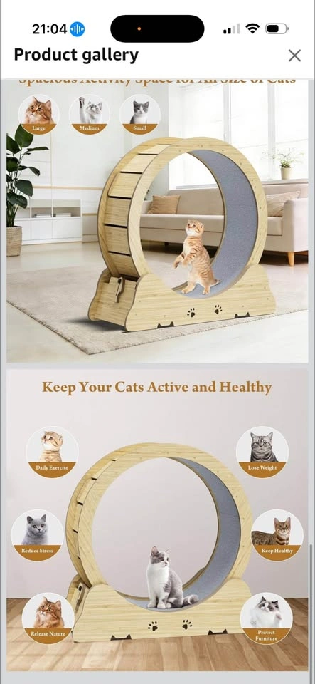 Cat Exercise Wheel, Quiet 34" Cat Treadmill - photo 3