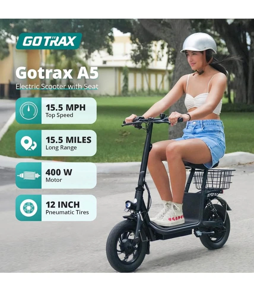 New Gotrax A5 Electric Scooter w/Seat - photo 2