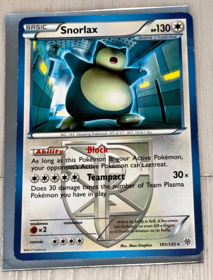 Snorlax Pokémon team plasma