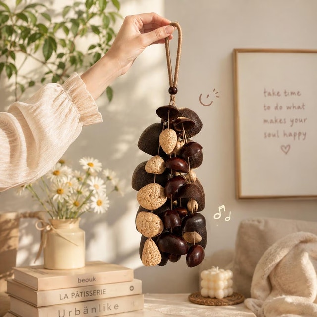 Natural Seed Pod Wind Chime – Boho Garden Decor
