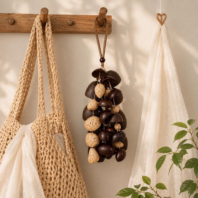 Natural Seed Pod Wind Chime – Boho Garden Decor - photo 3