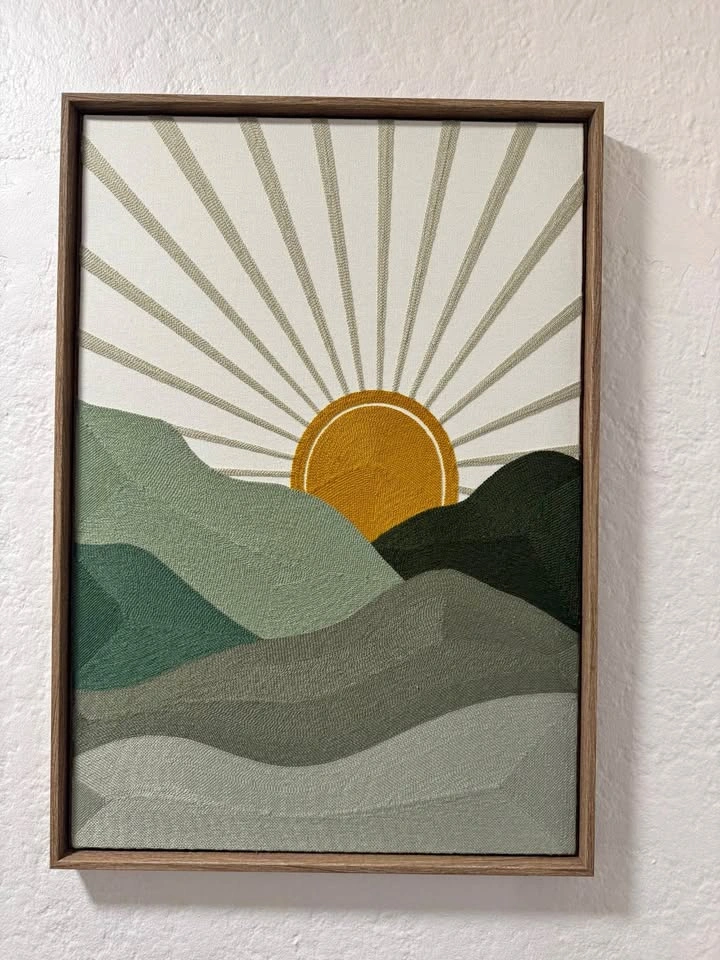 Embroidered Woven Wall Art Framed