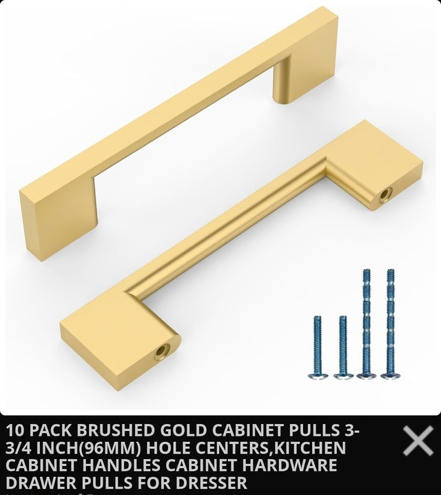 26 BRUSHED GOLD CABINET PULLS 3-3/4 INCH(96MM)